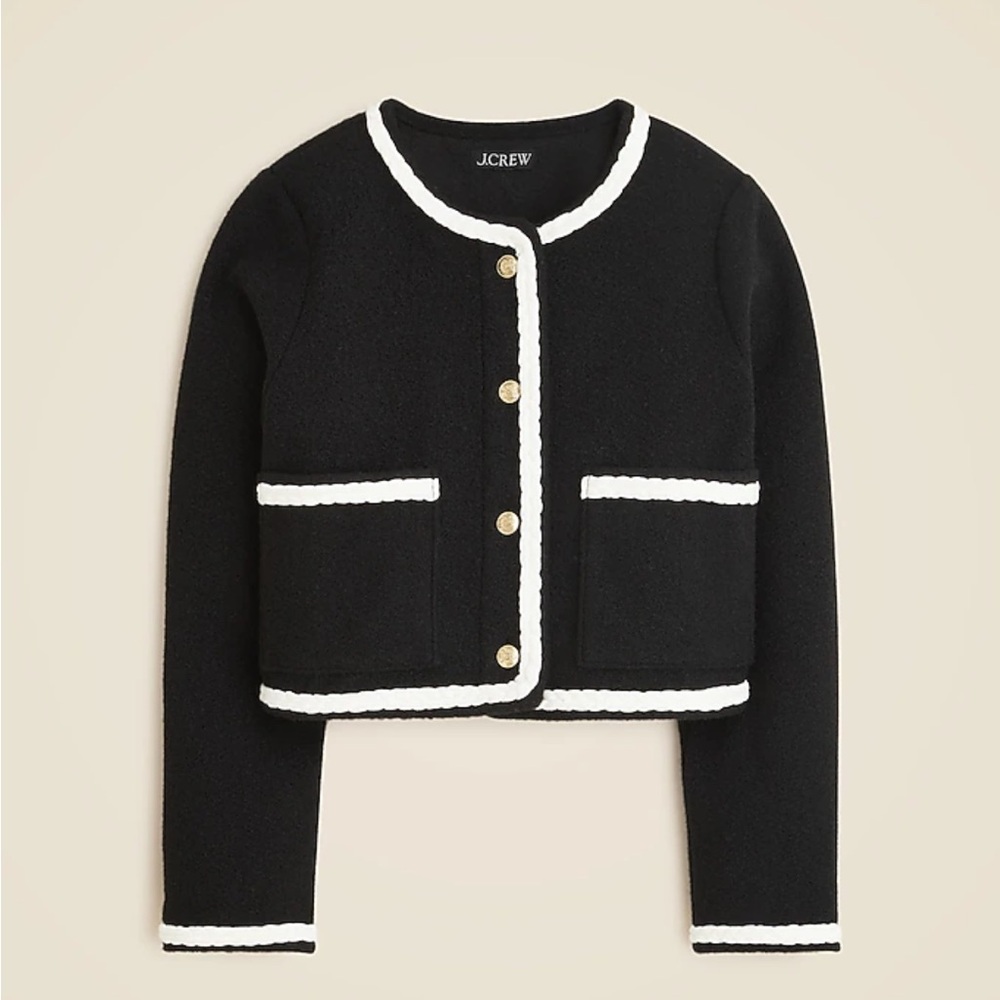 NWT J. Crew Cropped Black Boucle Lady Jacket // Sz 2X - Picture 2 of 11